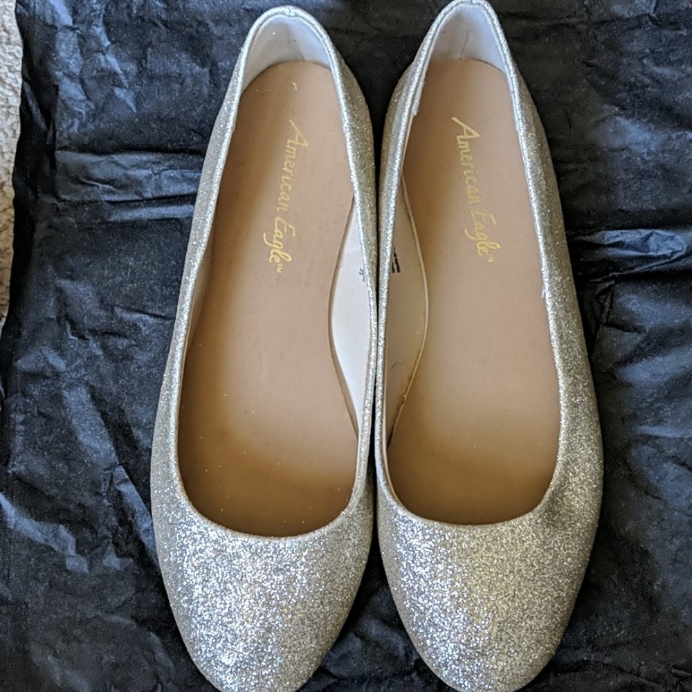 Gold Sparkly American Eagle flats